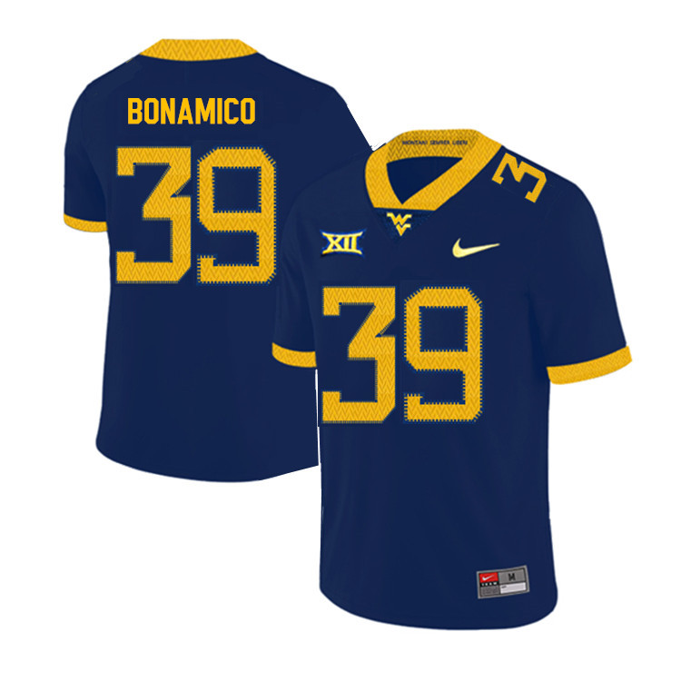 2019 Men #39 Dante Bonamico West Virginia Mountaineers College Football Jerseys Sale-Navy